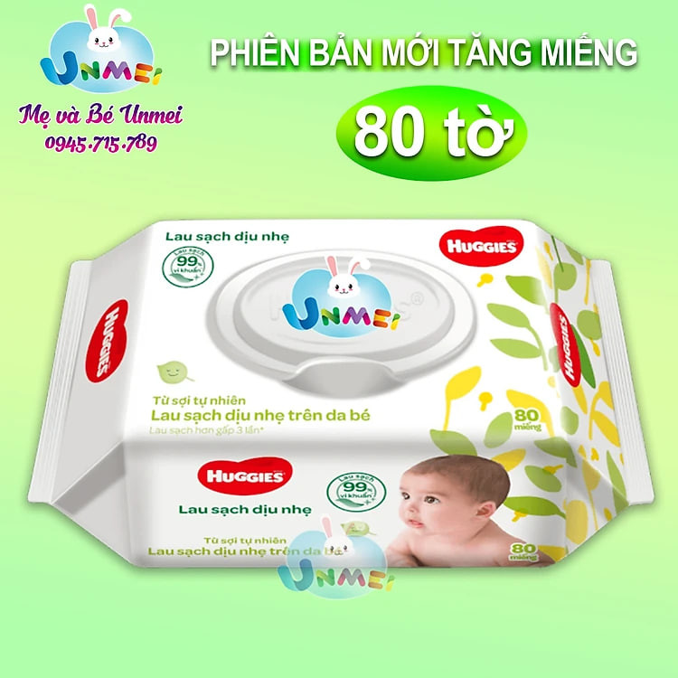 Khăn Ướt Dịu Nhẹ Cho Trẻ Sơ Sinh Huggies (64 Tờ)