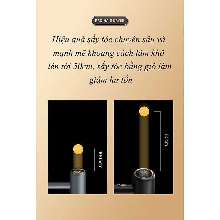 Máy Sấy Tóc Cao Cấp Bổ Sung Ion Dưỡng Ẩm Làm Mềm Mượt Tóc, Kiểu Dáng Sang Trọng Tinh Tế, Công Suất Lớn Phù Hợp Dùng Tại Nhà và Cho Hair Salon, Động Cơ Êm Ái, Chống Ồn – HÀNG CHÍNH HÃNG