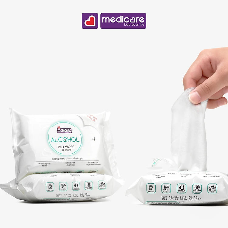 Khăn ướt MEDiCARE Alcohol 20 miếng