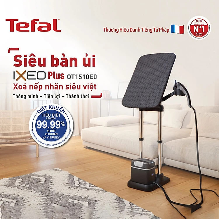 Bàn ủi hơi nước đứng Tefal IXEO Plus QT1510E0- 2980W - Hàng chính hãng