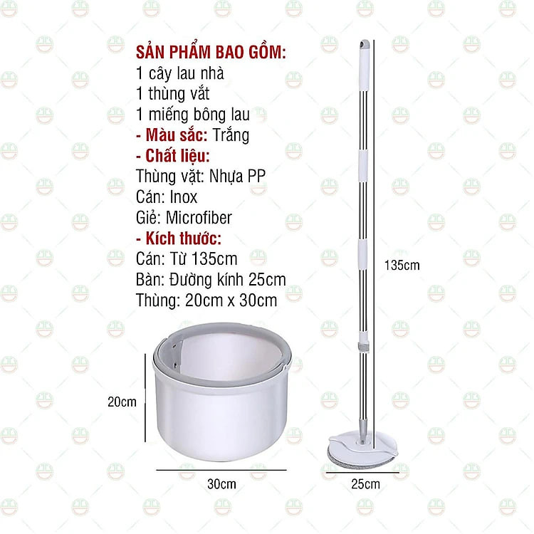 Bộ Cây Lau Nhà Thông Minh Cao Cấp Phiên Bản Mới - Cho Nhà Sạch Sẽ - Gọn Không Chiếm Diện Tích