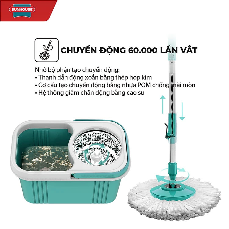 Bộ lau nhà xoay 360 độ Sunhouse KS-CL330S
