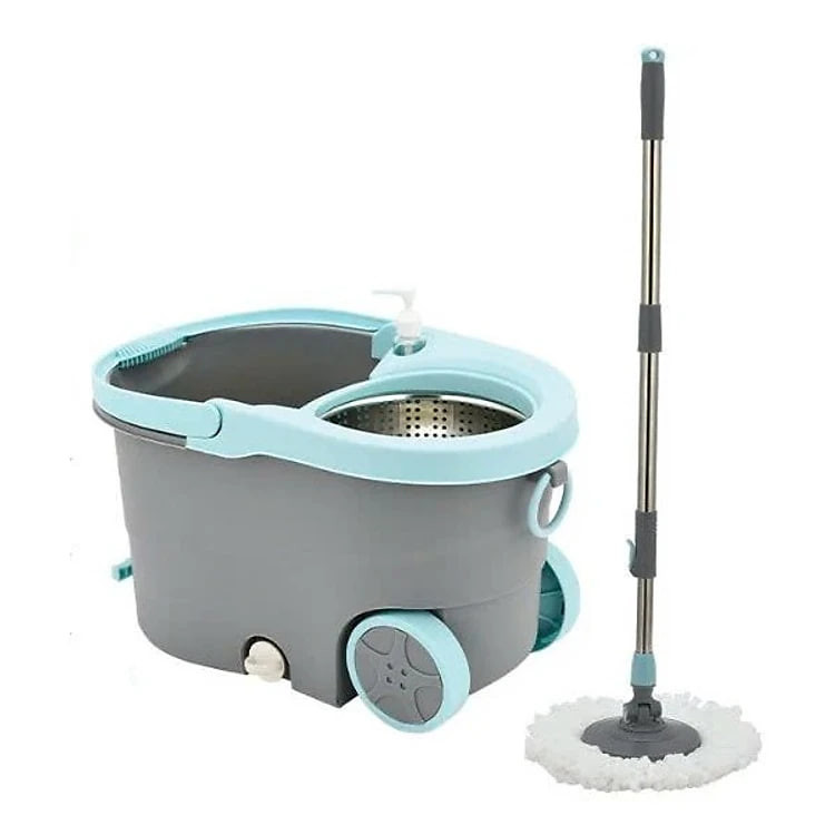 Bộ lau nhà tay kéo xoay 360 độ, Bộ lau nhà thông minh tự vắt Việt Nhật cao cấp có kèm cây lau đa năng - Hàng chính hãng