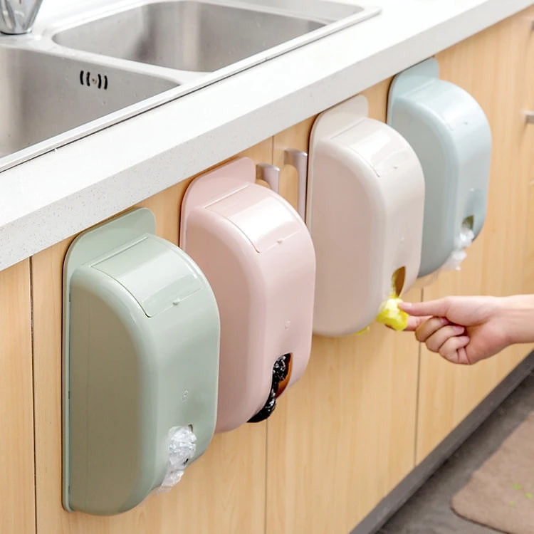 ✅ Dụng cụ Hộp nhựa đựng túi nilon, túi bóng túi đựng rác thông minh dán tường tiện lợi