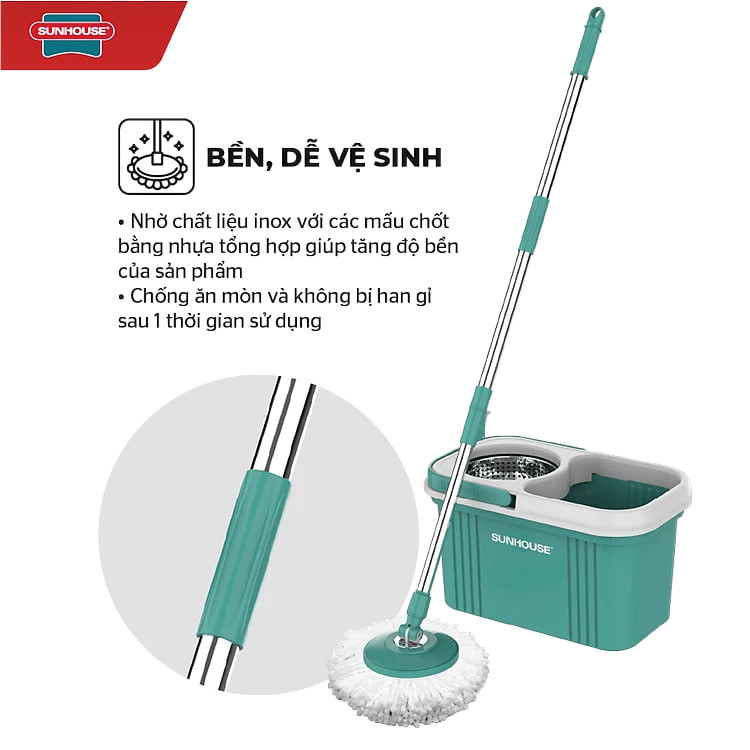 Bộ lau nhà xoay 360 độ Sunhouse KS-CL330S