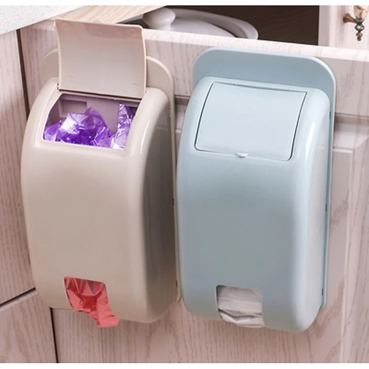 ✅ Dụng cụ Hộp nhựa đựng túi nilon, túi bóng túi đựng rác thông minh dán tường tiện lợi