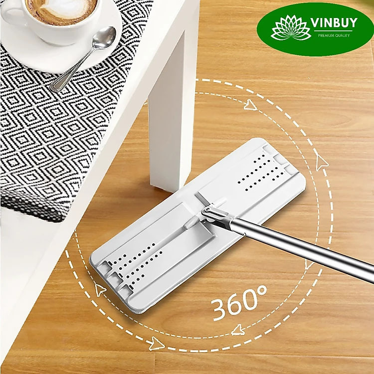 Bộ cây lau nhà VinBuy kèm thùng tự vắt thông minh, chổi lau nhà xoay 360 độ lau sạch nhanh
