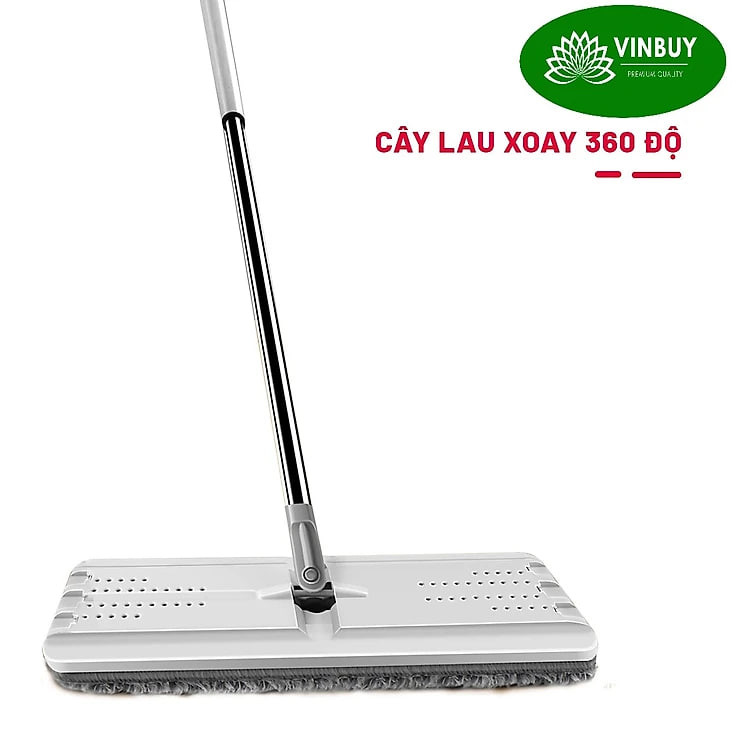 Bộ cây lau nhà VinBuy kèm thùng tự vắt thông minh, chổi lau nhà xoay 360 độ lau sạch nhanh