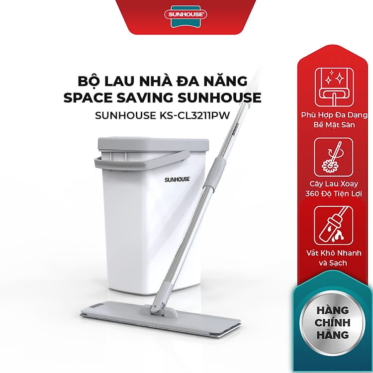Bộ lau nhà đa năng Space Saving Sunhouse KS-CL3211P