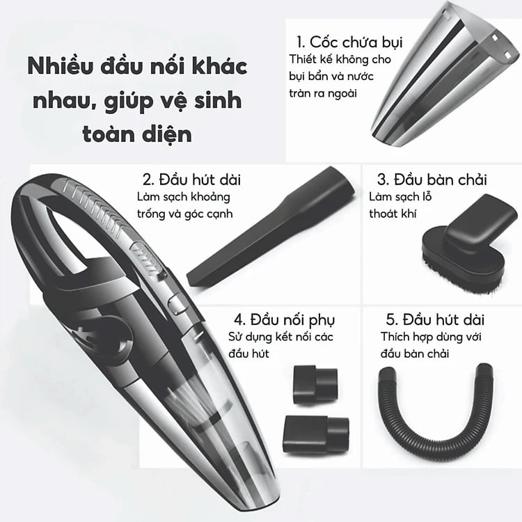 Máy Hút Bụi Giường Nệm Xiaomi cầm tay mini lực hút siêu mạnh hút bụi ô tô giường đệm sạc USB - Hàng Chính Hãng
