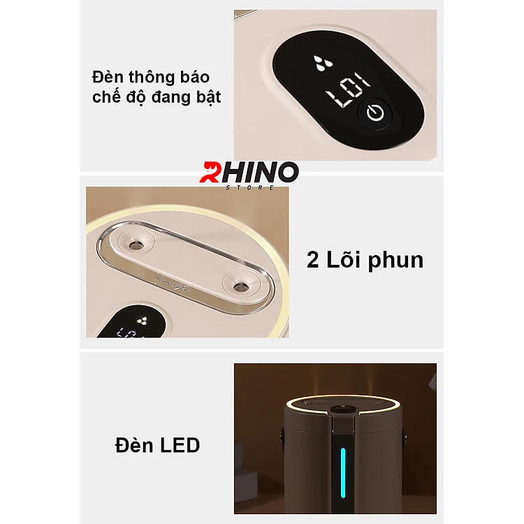 Máy tạo ẩm phun sương sạc pin Rhino H805, dung tích 2 lít, 3 chế độ - hàng chính hãng