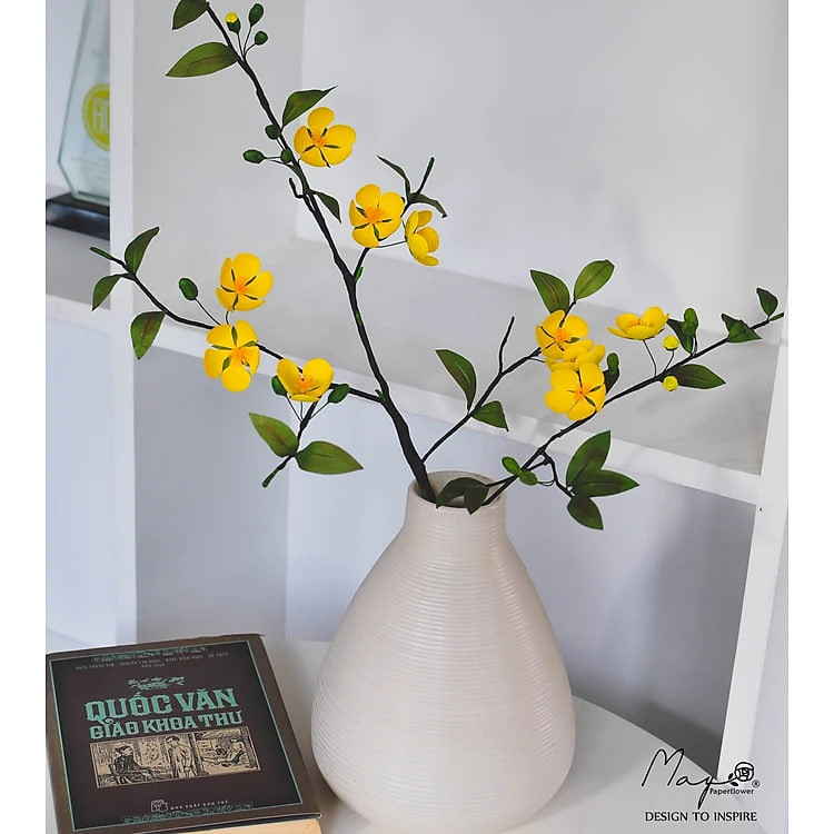 Hoa giấy handmade trang trí Tết, Cành Hoa Mai handmade , Maypaperflower - hoa giấy nghệ thuật, hoa cắm bình, decor nhà ở