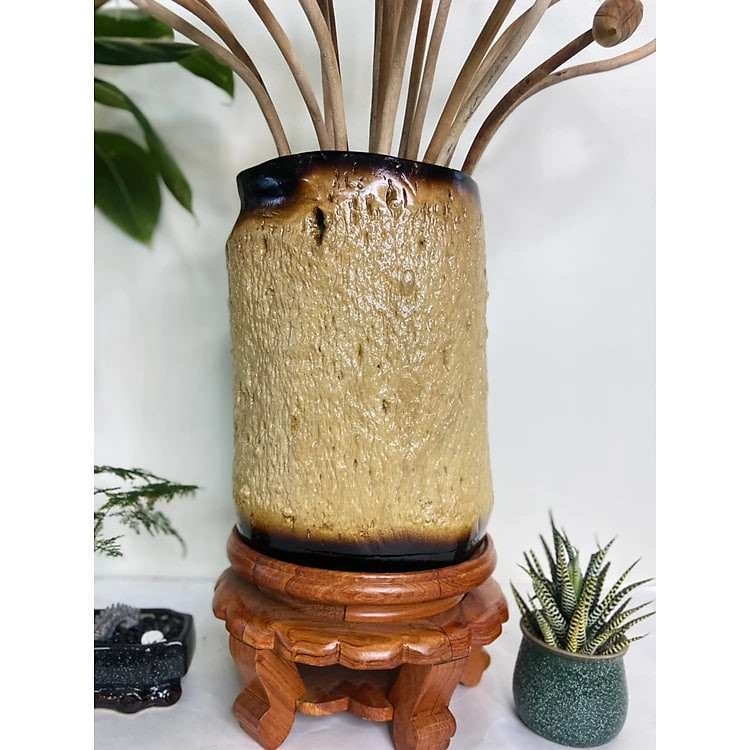1 bình hoa sen 19 bông trang trí phòng khách ,phòng thờ bình cắm hoa gỗ chiu lưu ,hoa lá cành gỗ ngọc am thơm nức