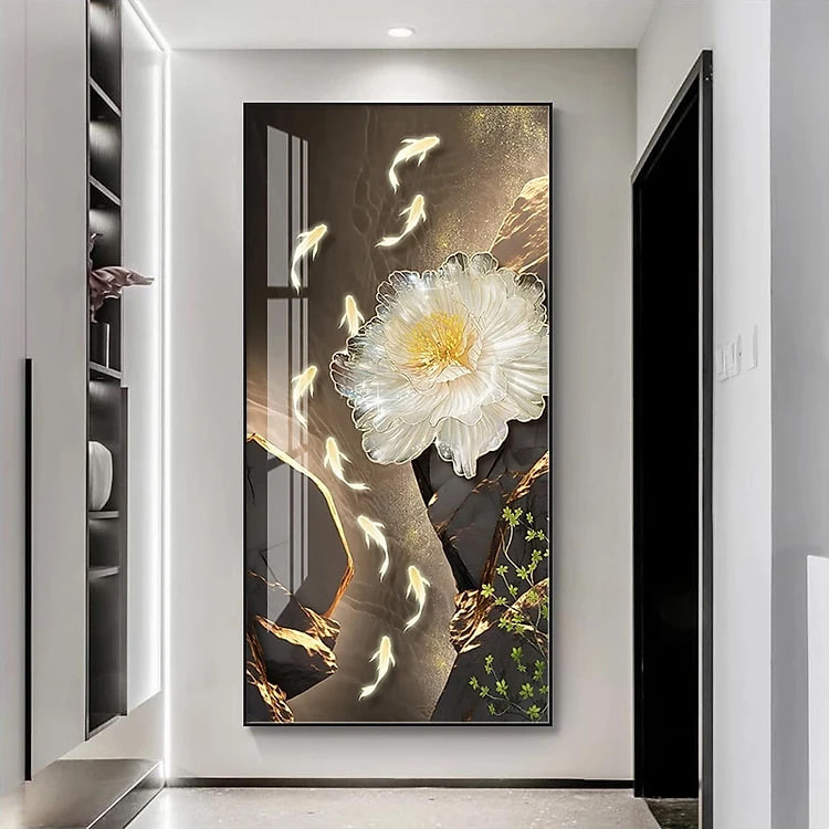 Tranh treo tường hoa cánh mỏng hiện đại trang trí decor kèm đinh
