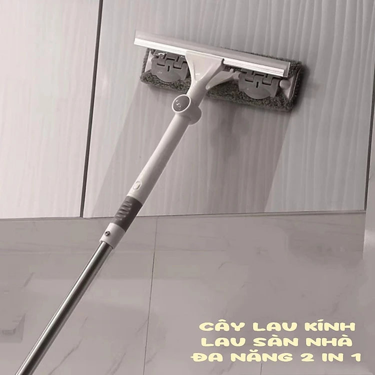 Cây Lau Kính Đa Năng Lau Tường.Chổi Lau Nhà 2 in 1 Thông Minh Cán Dài xoay 360 Độ