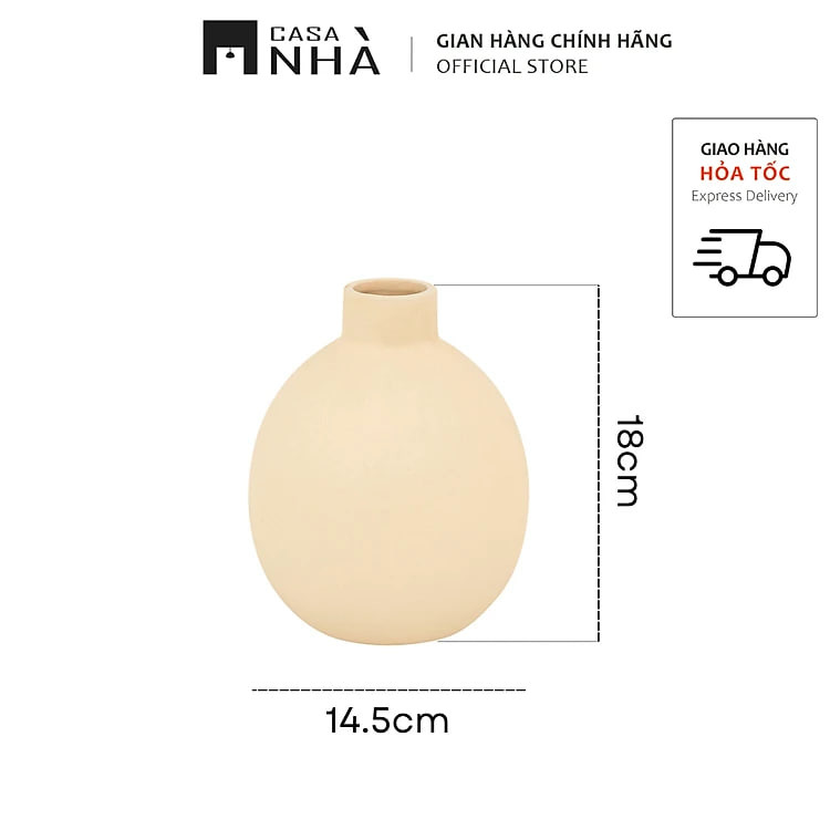 Bình gốm trang trí, bình cắm hoa tối giản hiện đại - Bình NODA nhiều kích cỡ