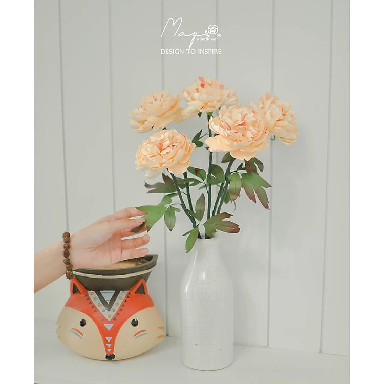 Hoa giấy trang trí cao cấp, Hoa Mẫu Đơn handmade cành lớn Maypaperflower - hoa giấy nghệ thuật, hoa cắm bình, decor nhà ở