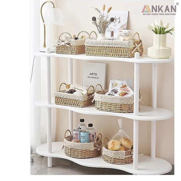 Giỏ Decor Có Quai Xách – Bộ 4 Kiểu Dáng Thủ Công Đẹp Mắt, Lót Vải Vintage, Đựng Đồ & Trang Trí Tinh Tế