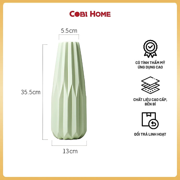 Bình Hoa Sứ Vân Đá Cổ Điển – Sang Trọng Và Thanh Lịch, Gồm 2 Màu - SẢN PHẨM NHẬP KHẨU VÀ PHÂN PHỐI CHÍNH HÃNG COBIHOME