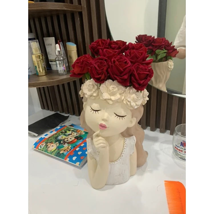 Bình hoa cô gái - Cô gái cắm hoa - Lọ hoa cô gái trang trí siêu xinh