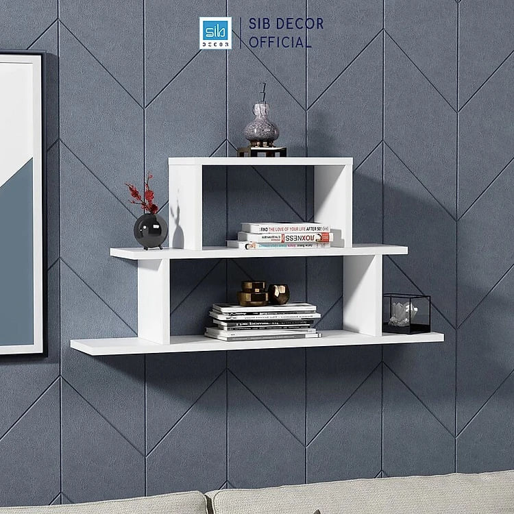 Kệ Gỗ Trang Trí Treo Tường 3 Tầng SIB Decor KT514
