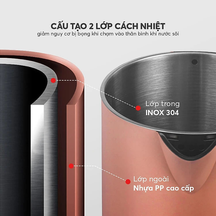 Ấm đun nước siêu tốc Elmich 1,7L KEE 1774 P - Hàng chính hãng