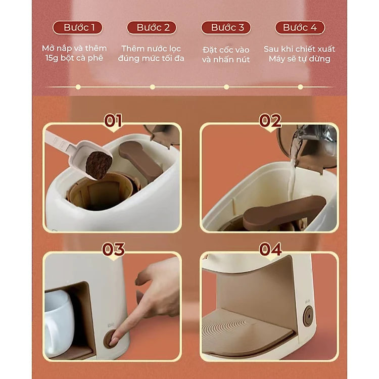 Máy pha cà phê espresso Konka KCF-CS3 20bar tích hợp đánh bọt sữa, pha cà phê viên nén 2 trong 1 tiện lợi, tặng kèm temper - Hàng nhập khẩu