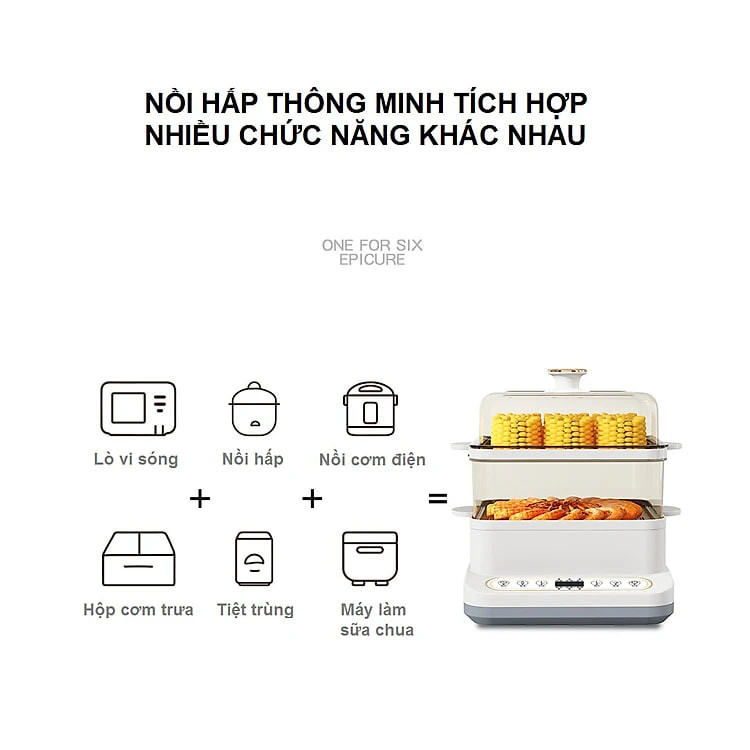 Nồi Hấp Điện Thông Minh 3 Tầng Dung Tích 22L - Đa Chức Năng Siêu Tiện Dụng - Hàng Chính Hãng