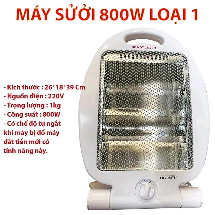 Đèn Sưởi, Quạt Sưởi Máy Sưởi 2 Bóng Công Suất 800w Tự Ngắt Điện Khi Đổ Bảo Hành 12 Tháng - HÀNG CHÍNH HÃNG MINIIN
