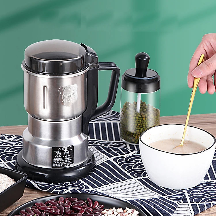 Máy Xay Hạt Tiêu Hạt Cafe Hạt Khô Gia Vị Đa Năng Công Suất 250w 8 Lưỡi Dao Cực Bén Chất Liệu Cối Inox - Hàng Nhập Khẩu