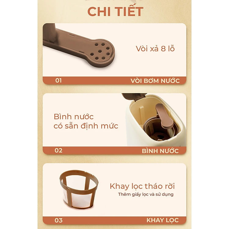 Máy pha cà phê espresso Konka KCF-CS3 20bar tích hợp đánh bọt sữa, pha cà phê viên nén 2 trong 1 tiện lợi, tặng kèm temper - Hàng nhập khẩu