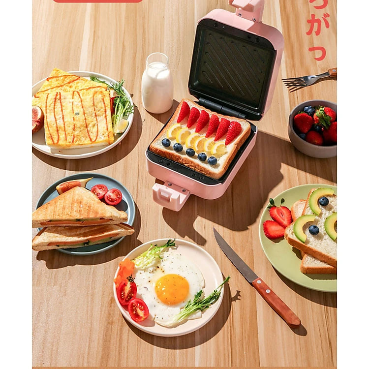 Máy Nướng Bánh Mì Đa Năng Cầm Tay Chống Dính Tuyệt Đối, Máy Kẹp Nướng Bánh Siêu Nhanh, Chiên Trứng, Nướng Thịt 2 Mặt Mini Thế Hệ Mới