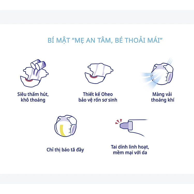 Tã dán cao cấp Moony S84/M64/L54 - Nhập Khẩu Chính Hãng