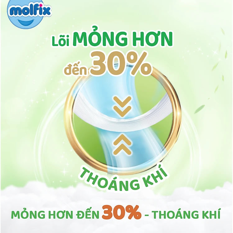 Tã/bỉm dán Molfix Thiên nhiên Jumbo M (6kg - 11kg) - Gói 46+6 miếng