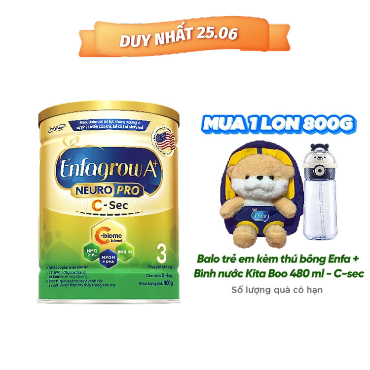 Thực phẩm bổ sung Enfagrow A+ NeuroPro 3 C-Sec 800g