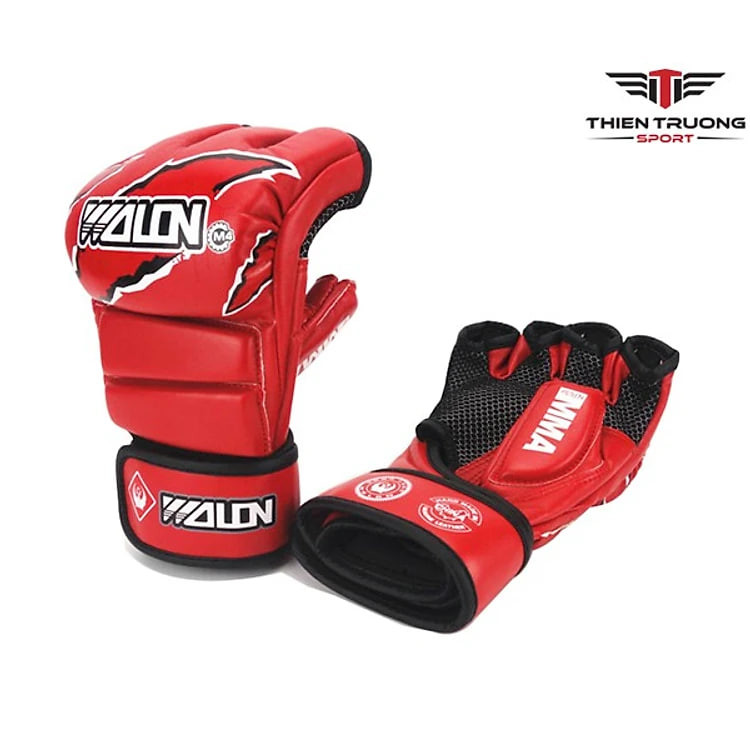 Găng tay đấm bốc - boxing hở ngón MMA Wolon, thông hơi thoáng khí, không hôi tay khi sử dụng
