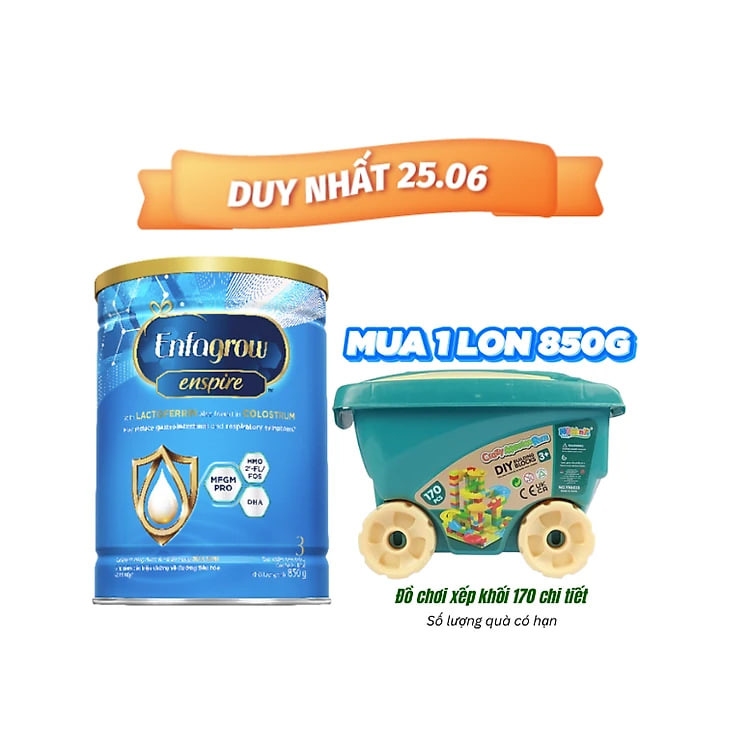 Sản phẩm dinh dưỡng Enfagrow Enspire 3 850G - Dành cho trẻ 2 -6 Tuổi