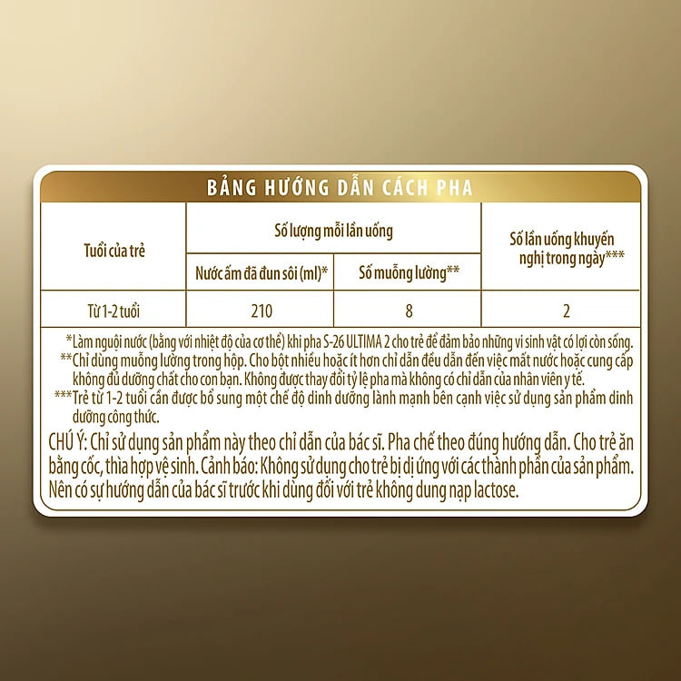 Sữa bột công thức S-26 ULTIMA 2 750G với hợp chất NUTRILEARN CONNECT cho bé 12 - 24 tháng tuổi