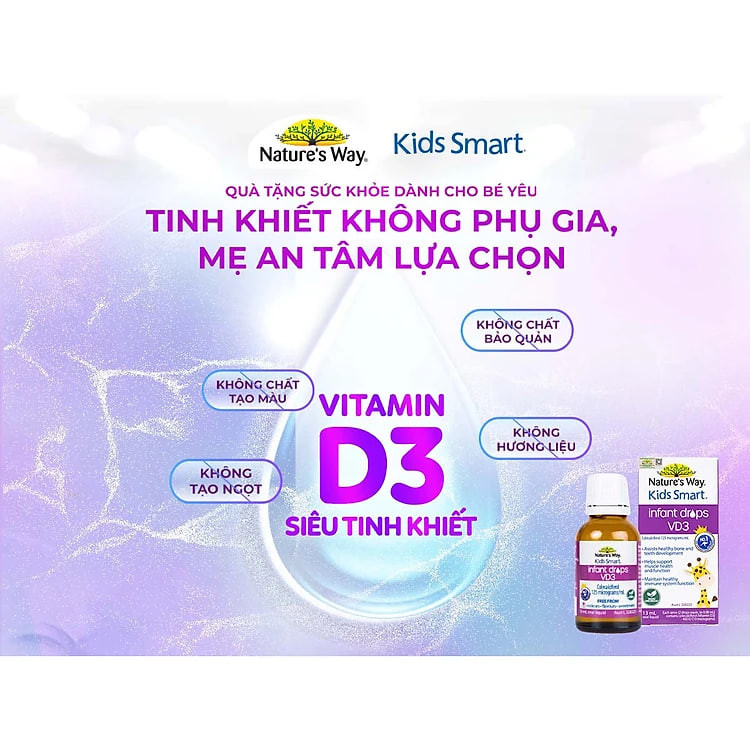 Nature's Way Kids Smart INFANT DROPS VD3 - Bổ sung vitamin D3 cho bé (13ml/Lọ)