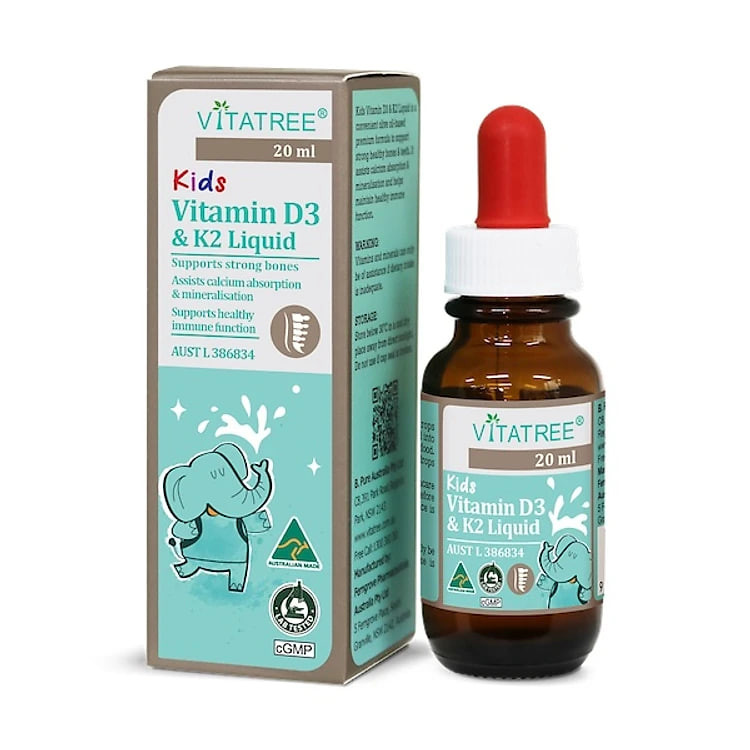 Thực phẩm bảo vệ sức khoẻ Kids Vitamin D3 & K2 Liquid - Bổ sung D3 – K2 Cho Bé 20ml