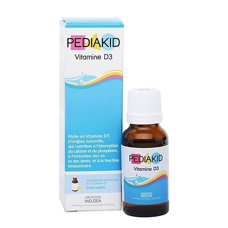 Vitamin D3 Thuần Cho Trẻ Sơ Sinh Pediakid Vitamin D3 Giúp Bé Ngủ Ngon, Giảm Quấy Khóc Đêm, Tăng Hấp Thu Canxi ( 20ml)