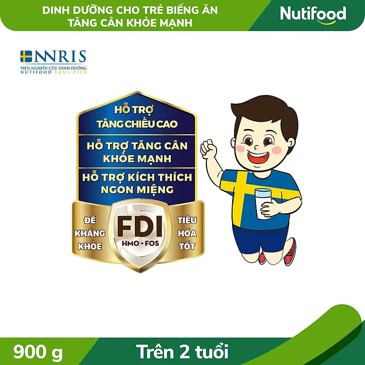 Sữa Bột Nutifood GrowPLUS+ Biếng Ăn 900g trên 1 tuổi - Tăng cân khỏe mạnh