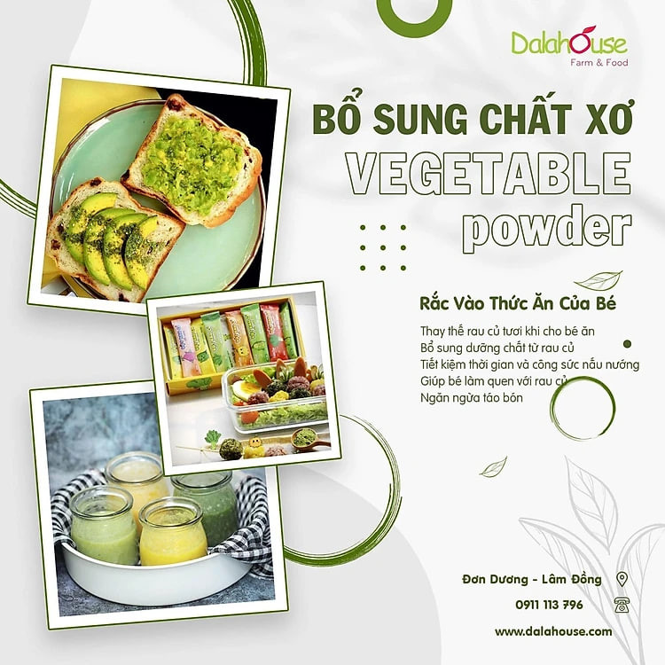 Bột Rau Củ Hữu Cơ Nguyên Chất Sấy Lạnh Cho Bé Dalahouse Hộp 21g/63g - Hỗ Trợ Tiêu Hóa, Cung Cấp Chất Xơ Dồi Dào, Hỗ Trợ Dinh Dưỡng Cho Bé Ăn Ngon, Hỗ Trợ Phát Triển Não Bộ, Bảo Vệ Thị Giác, Tăng Cường Khả Năng Nhận Thức Và Học Hỏi Của Bé