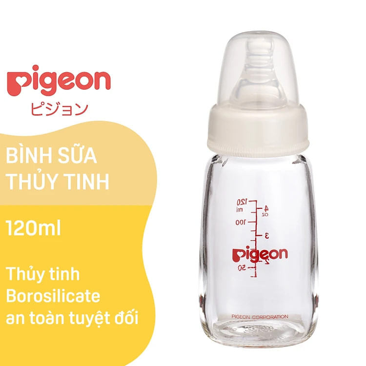 Bình sữa Pigeon cổ hẹp thủy tinh 120ml/240ml