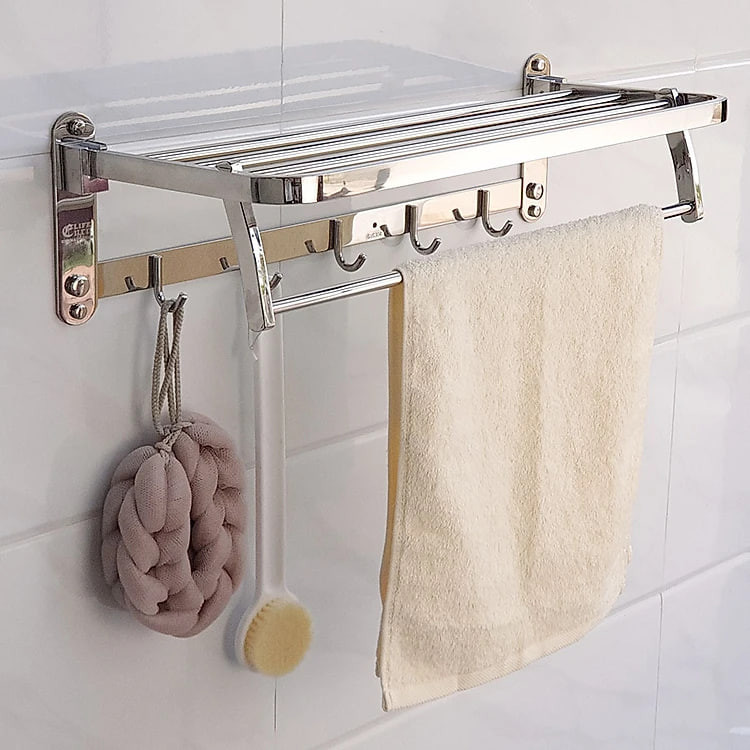 Kệ treo khăn tắm Inox SUS 304 đa chức năng Eurolife EL-B6 (Trắng bạc)