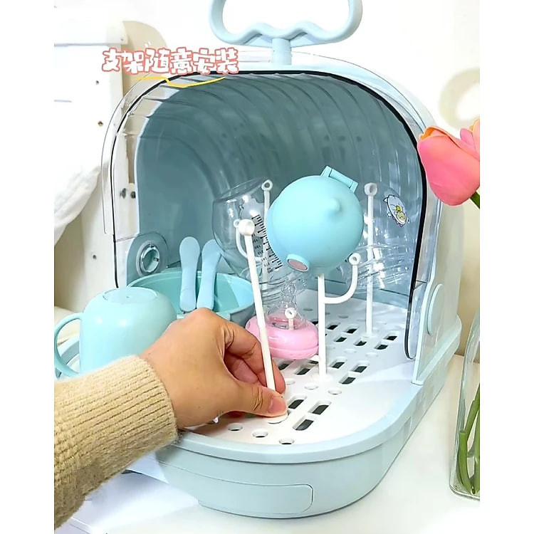 kệ khay úp ly úp sữa có nắp đậy và khay hứng nước hàng mới nhất cao cấp