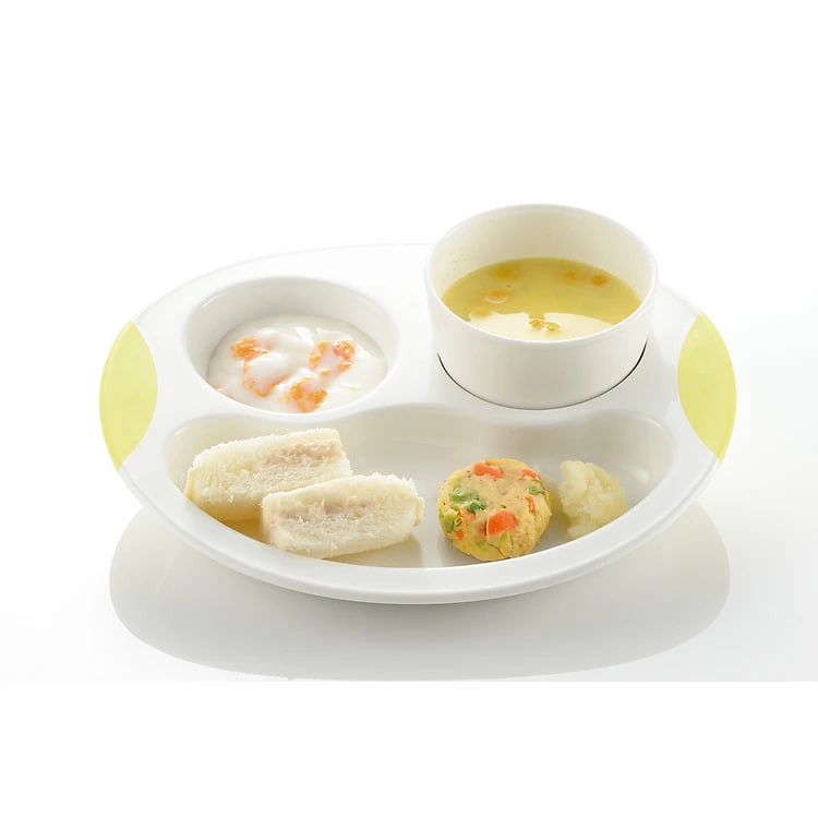 Khay ăn 3 ngăn TLI Richell Nhật Bản - bước 3 thiết kế hỗ trợ bé tự xúc ăn | Baby