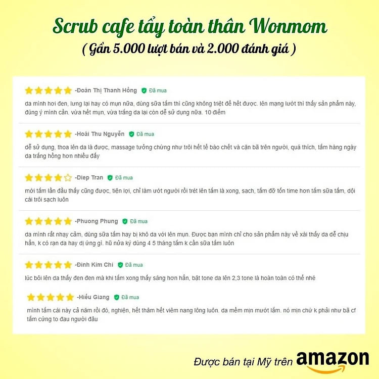 Bộ dưỡng trắng hồng da toàn thân Wonmom (1 kem sữa nghệ + 1 scrub cafe tẩy tế bào chết toàn thân)