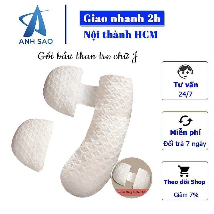 Gối bầu than tre đa năng hình chữ J cao cấp A