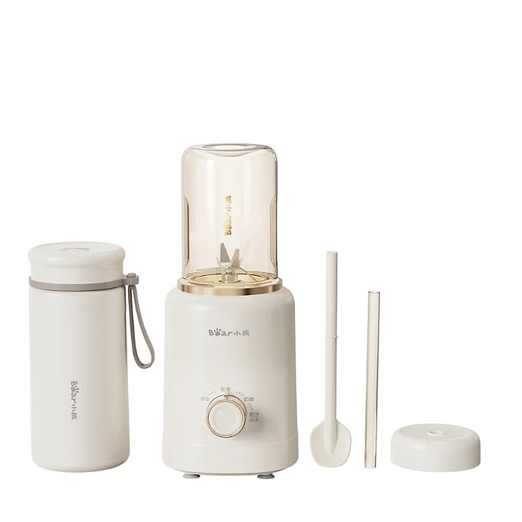 Máy xay sinh tố mini Bear LLJ-E05J1, dung tích 350ml, kèm cốc giữ nhiệt inox, núm vặn điều chỉnh tốc độ - HÀNG CHÍNH HÃNG